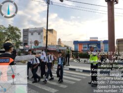 Sat Lantas Polres Langkat Hadir di Pagi Hari, Pastikan Arus Lalu Lintas Aman dan Lancar