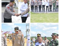 Kapolres dan wakil bupati labusel sambut tim Karojakstra Mabes Polri, Tinjau Lahan Pembangunan Asrama Polres Labusel
