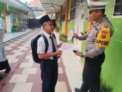 Lantas Polres Langkat “Goes to School” di MTsN 3 Langkat, Bangun Budaya Tertib Berlalu Lintas Sejak Dini
