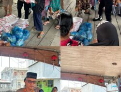 Bulan Suci Ramadhan, Kapolsek Kualuh Hilir AKP Syamsul Bahri Dalimunthe Salurkan 50 Paket Sembako di Tanjung Leidong
