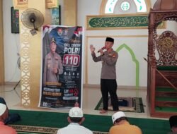 Kapolsek Rantau Kopar Sosialisasikan Layanan Call Center Polri 110 ke Jamaah Masjid Raya An-Nur Kec. Rantau Kopar