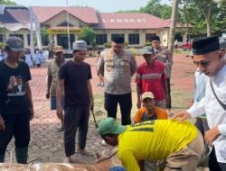 Kapolres Langkat Pimpin Penyembelihan Hewan Qurban, Wujud Kepedulian Polri kepada Masyarakat