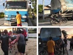 Hantam Pantat Truk Tangki Saat Antrean Macet di Simpang Bukit Timah, Seorang Pengendara Motor Dilarikan ke Rumah Sakit