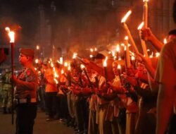 Kapolres Rohil Hadiri Malam Taptu / Pawai Obor Sambut HUT ke-81 RI