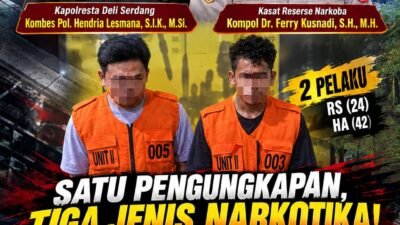 Polresta Deli Serdang Ungkap Kasus Narkotika, Amankan pengedarnya beserta 82,62 Gram Sabu, Ekstasi dan Ganja