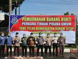 Waka Polres Binjai Hadiri Pemusnahan Barang Bukti di Kejaksaan Negeri Binjai