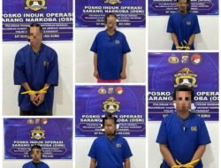 Polres Dumai Bersama Tim Gabungan Gelar Razia Sarang Narkoba, Enam Orang Positif Metamfetamina Diamankan