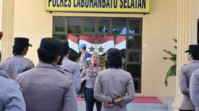 Wakapolres Labusel Pimpin Apel Pengecekan Kerangka Dalmas Hadapi Potensi Gangguan Kamtibmas dan Pastikan Kesiapsiagaan Personel