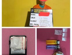 Polsek Kampung Rakyat Amankan Seorang Pria di Perkebunan Sawit Desa Pekan Tolan dengan Barang Bukti 1,46 Gram Sabu