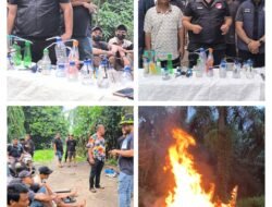 Tim Operasi Gabungan Grebek Sarang Narkoba (GSN) Di Daerah Tanjung Morawa, Amankan 7 Orang dengan Barang bukti 5,86 gram Sabu Lalu Bakar Habis Semua Lapak Narkoba.